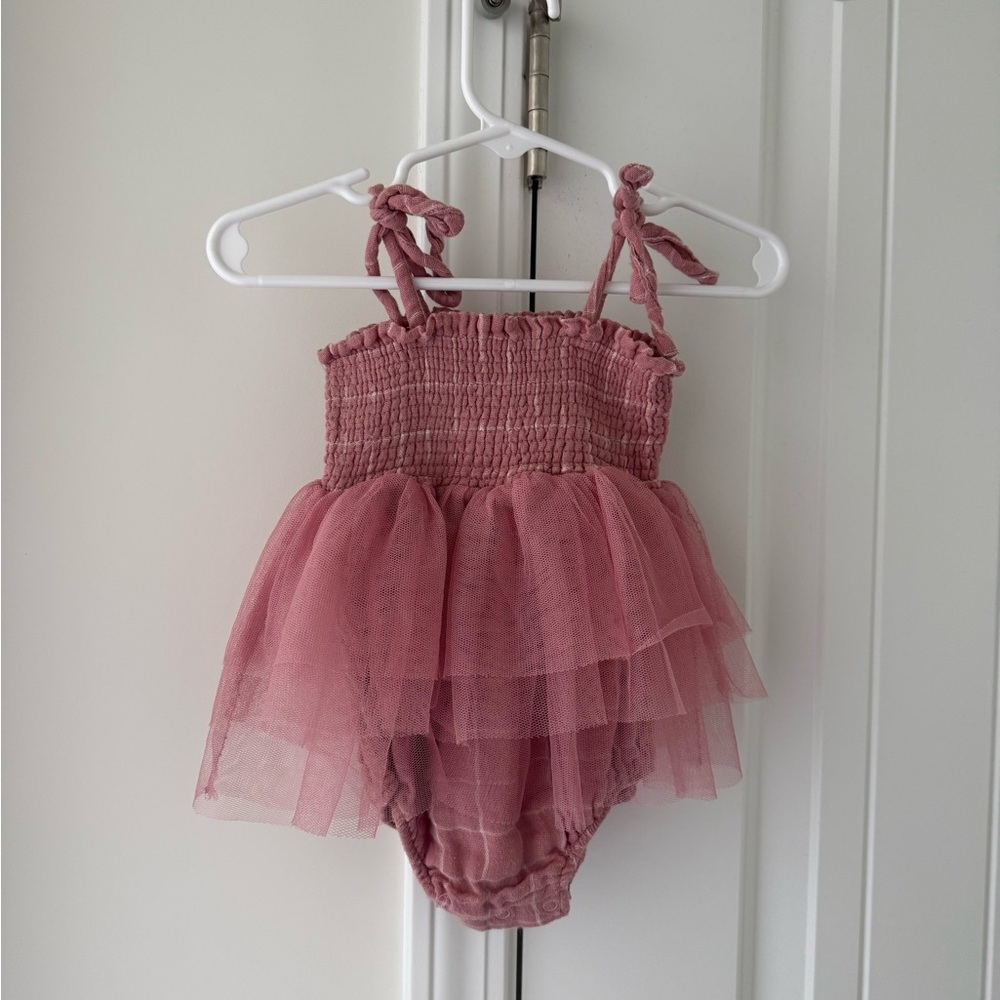 TULLABEE Pink/Mauve Baby Tutu Bubble Romper